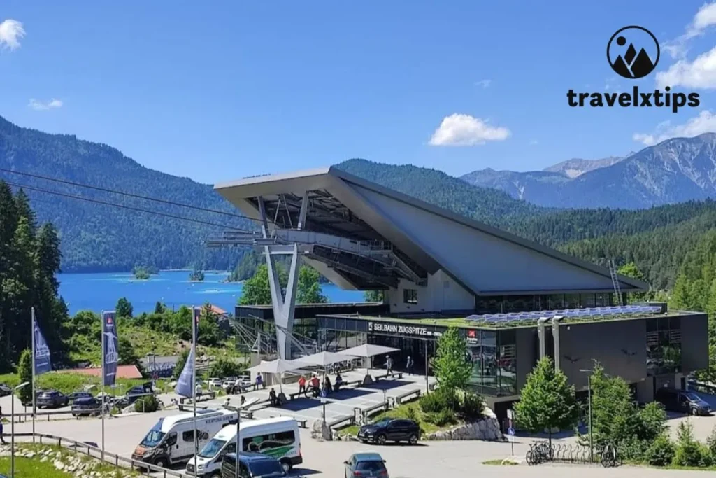 lake eibsee entrance and car parking